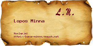 Lopos Minna névjegykártya